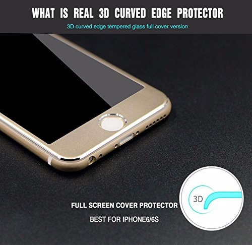 Lobwerk Schutzglas Echtglasglas 9H für Apple iPhone 7 Plus 5.5 Zoll Screen Protector Display Guard (Farbe: Gold)