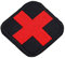 Fdit medizinischen Kreuz Bestickt Patch Aid Haken & Loop Stickerei Patches Applique Abzeichen Dekoration auf Kleidung Tasche Uniformen Mantel Hüte(Schwarz)