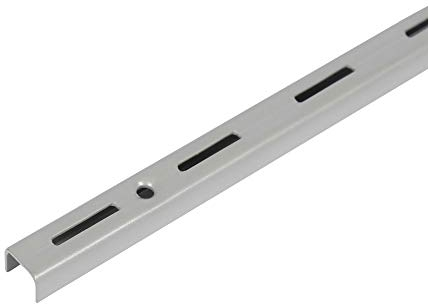 Toolerando Wandschiene für Regalträger, 1-reihig, pulverbeschichteter Stahl, Rasterabstand 50 mm, 1 Stück, Länge 100 cm, Silber