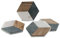 GoCraft Sechseckige geometrische Untersetzer | Handgefertigte mit Grün für Ihre Getränke, Getränke & Wein-/Bargläser Grüner Marmor Holz Inlay auf weißem Marmorsockel (4er-Set)