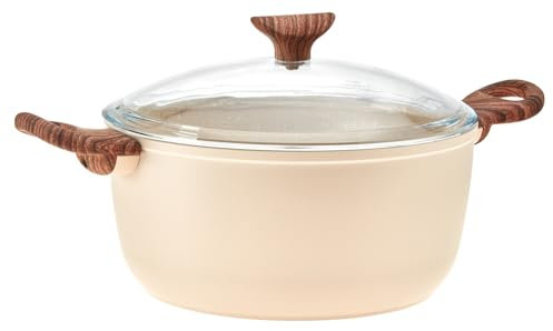 Casseruola Alta 2 Maniglie con Coperchio Antiaderente Bianca Rock 'n' Rose 24cm Sambonet