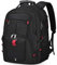 NUBILY Laptop Backpack 18.4 Inch Waterproof Extra Large TSA Travel Backpack Rucksack College School Business Mens Backpacks with USB Charging Port 17.3 Gaming Computer Backpack for Women Men Black