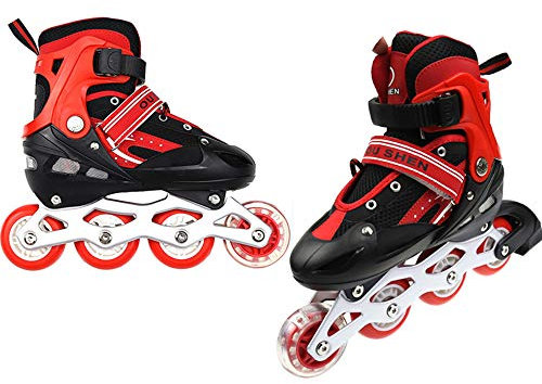 TureFans Inline Skates, inliner für Kinder, Einstellbare Größe, geeignet für Kinder (C, 31-34)