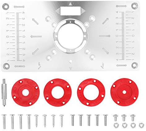 Vislone Placa Inserción para Fresadora Aluminio Multifuncional para Carpintería con Bosch GKF550 y Makita RT0700C