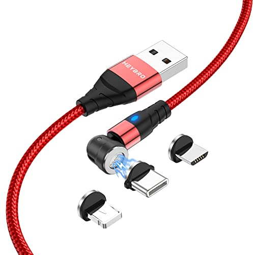 Chargeur Magnétique USB C, 2M Transfert de Données Charge Rapide 3A Câble Aimanté, Nylon Cable Magnetique Type c pour Phone, Android Samsung, Huawei, Xiaomi