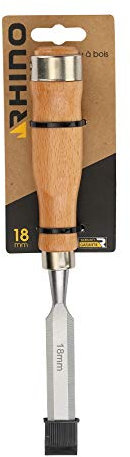 RHINO - Ciseau à bois 18 mm, outil de sculpture sur bois, outils de gouges pour menuiserie - Largeur 18 mm - Garantie 5 ans - Permet d'effectuer tous types d'entailles, d'ajustages sur bois