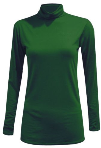 AN Direct Ladies Women Basic Long Sleeve Plain Polo Turtle Neck Ladies Stretch Plus Size Top T Shirt