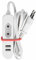 Perel Bloc multiprise USB, multiprise électrique, rallonge Electrique USB, Prise Multiple avec USB, 1 Prise Euro et 2 Ports USB, Usage intérieur, idéal en Voyage, câble 1.5 m