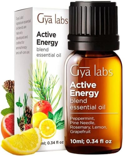 Gya Labs Active Energy Ätherische Ölmischung für Diffusor - 100% Reines Natürliches Aromatherapie Ätherisches Öle für Energie, Verjüngend & Erfrischend (10 ml)