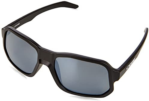 CÉBÉ Unisex Sonnenbrille, Outspeed Mattschwarz-Zone polarisiert Grau Silber, L