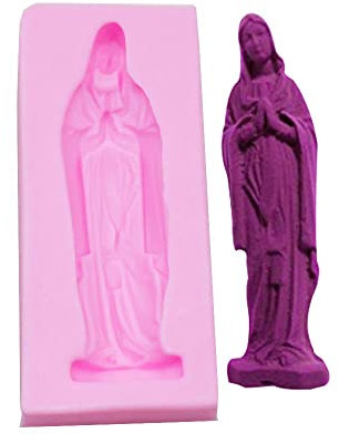 Reland Sun Molde de silicona 3D con diseño de Virgen María Divertida Virgen María para fondant