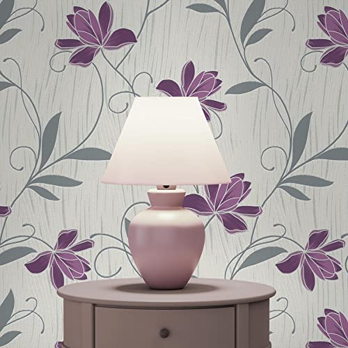 Tapete Blumen Florentin M1-No.2155 | Papiertapete | Lila | Grau | Floral