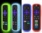 4 Stück Hülle für Roku Fernbedienung, Cover für Hisense Roku TV Dampfstab/Express Universal Ersatz Controller Schutzhülle Silikon Universal Schutzhülle Glow in the Dark Grün Blau