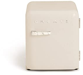 CREATE / RETRO FRIDGE 50 MARBLE/Frigorífico blanco roto maneta mármol / 85W, minibar, un estante, diseño retro, 50 cm, dos repisas, capacidad de 48L, bajo consumo, 50x44x49,8 cm