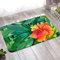 Teppich Küche, Fußmatte Outdoor 60X180cm Grün Orange Grüne Blätter und Blumenmuster für Badezimmer Küche