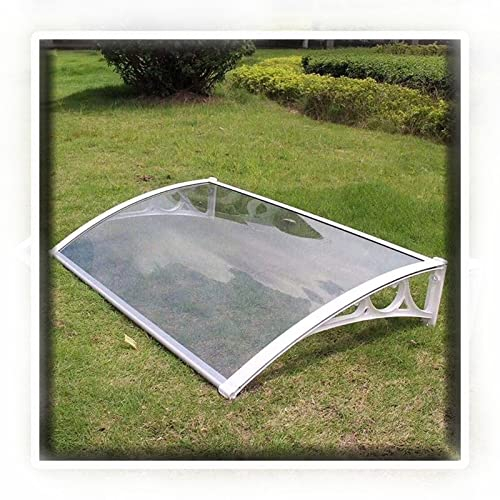 Marquesinas Exterior para Puertas y Ventanas Toldo Cubierta en Jardín Tejadillo de protección UV contra La Lluvia Y La Nieve Soporte de aleación de Aluminio Blanco Placa de policarbonato