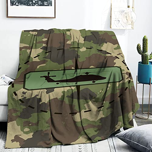 FEYG Flugzeug Decke für Baby Jungen, Tarnung Armee Grün Decke Kuscheldecke für Jungen Geschenk, Flugzeug Flanell Wurf Decke für Kinder Jungen, Coole Flugzeug Decke für Schlafsofa Couch (102 x 127 cm)