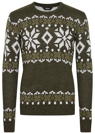 !Solid SDNorwig Maglione natalizio da uomo stile norvegese Pullover invernale a maglia grossa con stretch Scollo rotondo Vestibilità regular, M