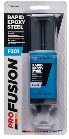 ProFusion - Pegamento Epoxi 2 Componentes para Metal Vidrio Cerámica Granito - Adhesivo Fuerte Rápida - F201 Rapid Epoxy Steel - 25 ml (1)