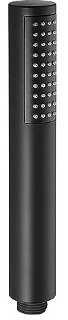 Doccetta tonda in ABS nero opaco, monogetto con ugelli anticalcare e attacco standard G 1/2”