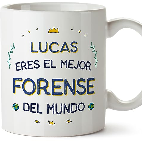 MUGFFINS Tazas Personalizadas para FORENSE hombre - En Español - Mejor del Mundo - 11 oz / 330 ml - Regalo Personalizable original y divertido
