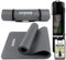 unycos - Gymnastikmatte - Yogamatte Rutschfest【183x60 cm】NBR 10 mm Dicke | Inkl. Tragegurt und E-Book mit Übunge, Sportmatte Ungiftig für Fitness, Pilates & Gym, Home Sport (Grau)