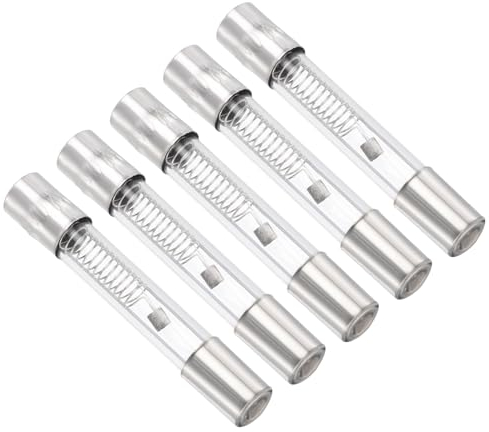 QUARKZMAN 0,7A 5KV Fusible Micro-Ondes x 5Pcs Tube en Verre de Protection de Remplacement Universel pour Four à Micro-Ondes, [Tonalité Argentée]