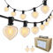 Skeerei 30M Festoon Lights Outdoor Mains with 52 Novelty Heart-Shaped LED Vintage Bulbs for Outside Garden Pergola Party Wedding Backyard Decor Lights, Linkable