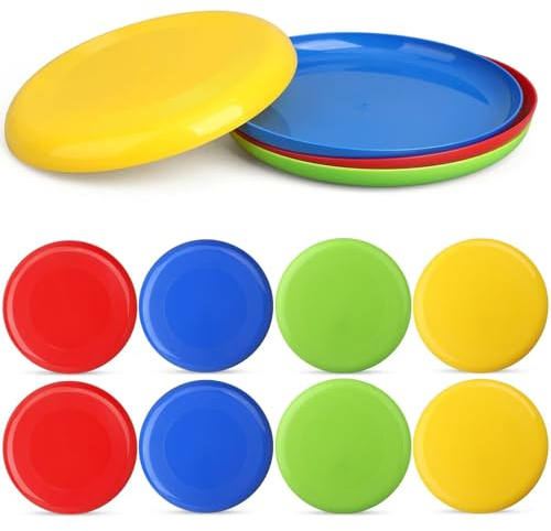 LNCOJOLM 8 Flying Disc Sport Trainning Disc Toy, Beach Toy Outdoor Accessories for Backyard Lawn Park, Birthday Gift Set for Kids Boys Girls, Throwing and Catching Activities (8 Pack)