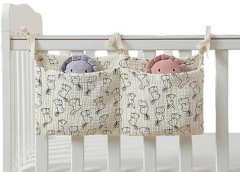 Aufbewahrung für Kinderbetten – hängende Wickeltasche mit 2 Taschen – Kinderzimmer-Organisation für Wickeltisch und Babybett, Nachttisch-Caddy, Kinderbett-Zubehör Inlaw