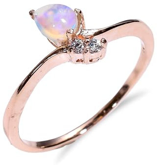 Ring für Frauen 925 Sterling Silber mit natürlichem äthiopischen Opal handgefertigt Verlobungsring Herrenring R001