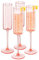 Khen Shatterproof Champagnerflöte aus Acryl, gewellt, Vintage-Stil, Art-Deco, Kunststoff, Tritan, Coupé-Gläser, 4 Stück, 185 ml, geriffelte Glaswaren, klassisches Cocktail-Set für drinnen und draußen,