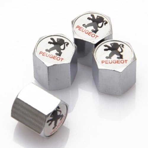 ZGCYK Auto Ventilkappen für Peugeot 206CC 207CC 3008 307CC 307SW Autoreifen Ventilkappen Reifenventilkappen Tyre Valve Caps Zubehör