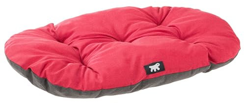 Ferplast Hundebett Relax, Hundekissen, Katzenkissen, Hundematte für Hundehütten und Autos – waschbar – aus Baumwolle mit weicher Polsterung, 43 x 30 cm. Rot
