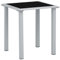 Vopese Mesa de jardín negra y plateada, 41 x 41 x 45 cm, acero y cristal, mesa de exterior para balcón, picnic, patio trasero y patio, mesa de camping, muebles de comedor de jardín