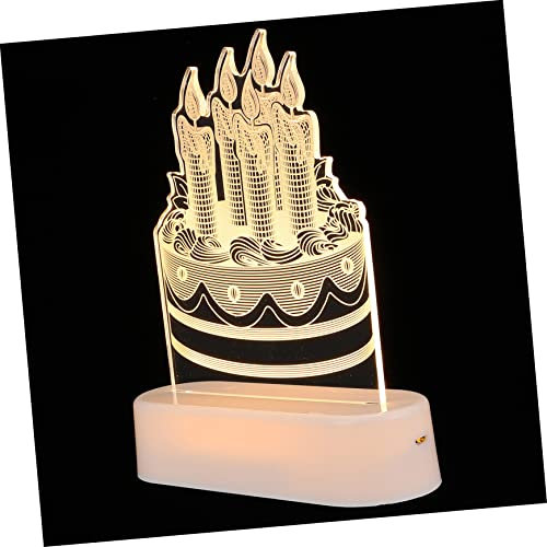 Angoily Geburtstag Lichter Zum Geburtstag Dekorationen Kuchendekoration Klare Ornamente Nachtlicht Für Leuchtende Tortenverzierung Kerzen Für Kuchen Led- Acryl Weiß