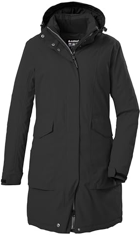 Killtec dam Damen Funktionsparka Parkas/vattentät kappa med avtagbar huva