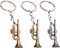 Lpitoy 3 Stück Trompeten-Charm-schlüsselanhänger Silberfarbenem Schlüsselanhänger, Modisches Musikinstrument, Abschluss-Geburtstagsgeschenk