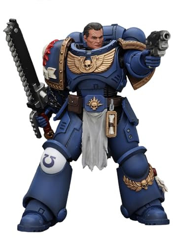 GWTCTOY JoyToy 40K Originallizenz 1:18 Actionfigur, Space Marine 2 Uitramarines Lieutenant Titus, 12.8CM große Bausätze für Sammel-Actionfiguren