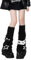 Minicoco Winter Knitted Leg Warmers for Women, Thigh High Y2K Kawaii Socks, Japanese Lolita Style Crochet Lace Design (Star & Skull Pattern)