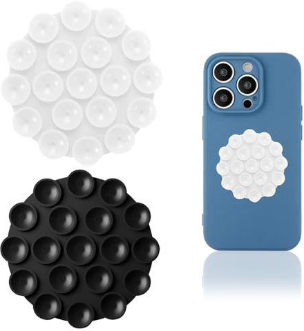 DAAIZIII 2 Stück Silikon Saugnapf Handy, Selbstklebende Halterung, Handyhülle Mit Noppen Für Alle Handy-Modelle
