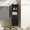 Hzuaneri Badezimmerschrank, Toilettenschrank, Badschrank, schmales Badregal, Verstellbare Ablagen, platzsparend, für kleine Räume, einfache Montage, 20 × 25 × 90 cm, Schwarz BC38204G
