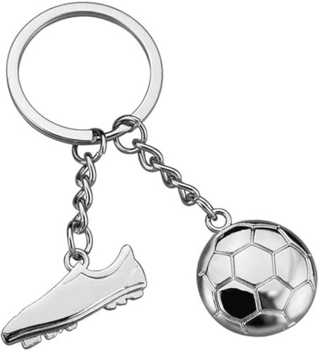 AFCJLTO 3D Schlüsselanhänger Fussball Fussballschuh Fußball Anhänger Trophäe Auto Keychain Deko Fußballplatz mit O-Ring für Vater Opa Junge Geburtstag Weihnachten Geschenk Adventskalender Füllung
