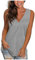Dyhxuan Camiseta de tirantes para mujer, versátil, monocolor, informal, cuello de pico, camiseta de verano sin mangas, camiseta ligera de algodón, camiseta de tirantes básica, estilo sencillo,