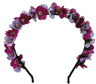 SSyang Künstliches Blumen Haarreifen, Mexikanische Blumenkrone Stirnband Halloween Haarband Rose Blume Krone Kopfschmuck Floral Haarschmuck für Cosplay Karneval Party Strand Urlaub (Lila)