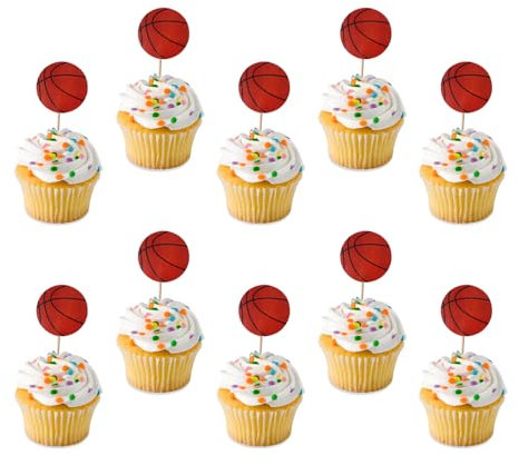 SJUIEO 30 stücke Basketball Ball Cupcake Dekorationen Lebensmittel Zahnstocher Baby Taufe Kuchen Sport Ball Thema Kinder Geburtstag Party Dekoration