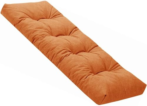 ELYSYSRL Bankauflage 150x50 120x40 120x50 100x40 150x40 Bankkissen 8cm Dicke Innen Outdoor Sitzauflage, Sitzkissen für Bänke und Gartenbänke Polsterauflage Auflage(Orange,120x40cm x8cm Thick)