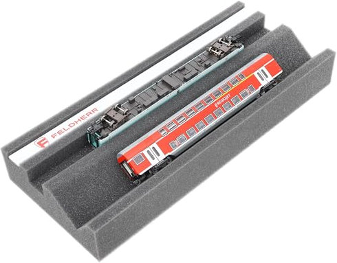 Feldherr Premium Lokliege für Modellbahnen - Magnetstreifen, Wartungsschacht, PU-Schaum, 360x150x50 mm - Ideal für Spur TT