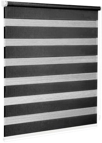 Roller Blind Window Interior Door Home Office Kit Wall Mounting Frame No Holes 120 x 180 cm Black