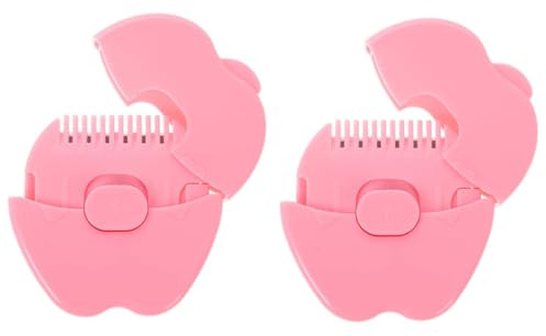 BESPORTBLE 2 piezas Recortadora de Cabello para Bebés con Peine Forma de Manzana Herramienta Mini para Cortar Cabello Fino Precisa y Segura para Recién Nacidos Portátil y Fácil de Usar